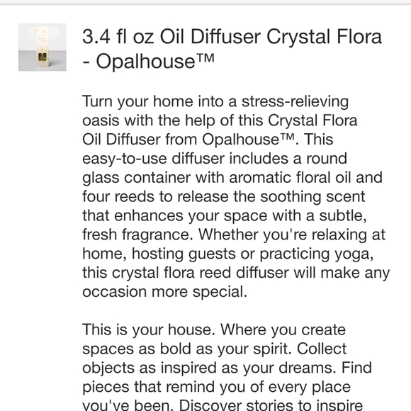 NIB Opalhouse Reed Oil Diffuser - Picture 3 of 5